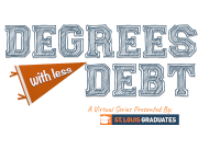Degrees with less debt logo